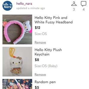 Hello Kitty Pink and White Fuzzy Headband